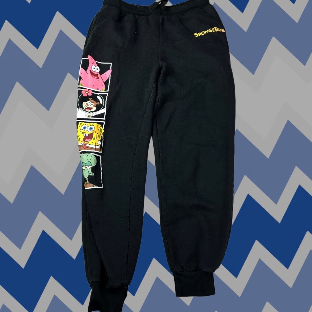 Nickelodeon VINTAGE Spongebob Squarepants Sweatpants Women M Black Cotton/Polyester NickeloDean? Size 32" / US 10 / IT 46 - 1 Thumbnail