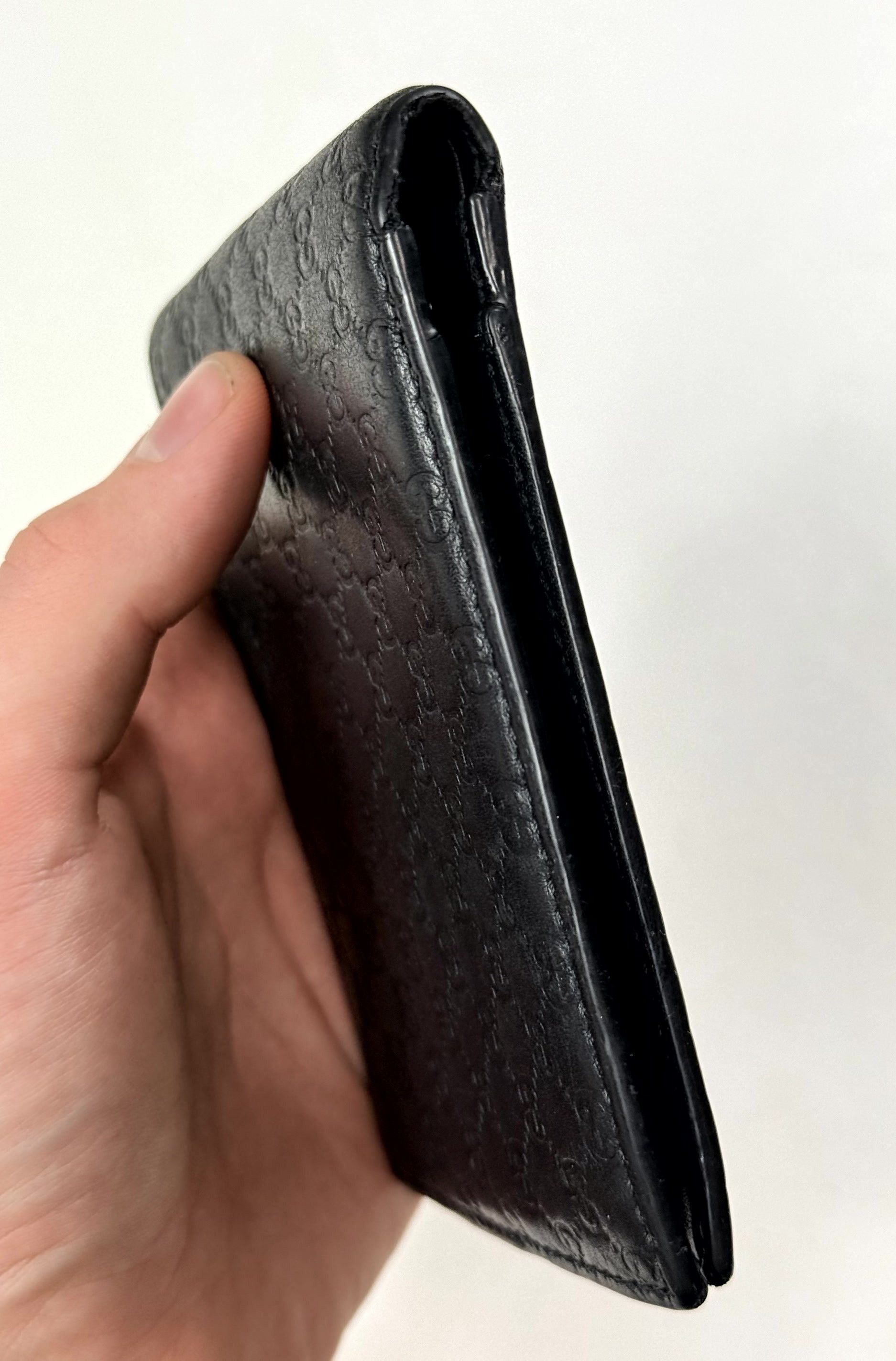 Gucci Gucci Micro Guccissima Monogram Black Leather Bifold Wallet Size ONE SIZE - 9 Thumbnail