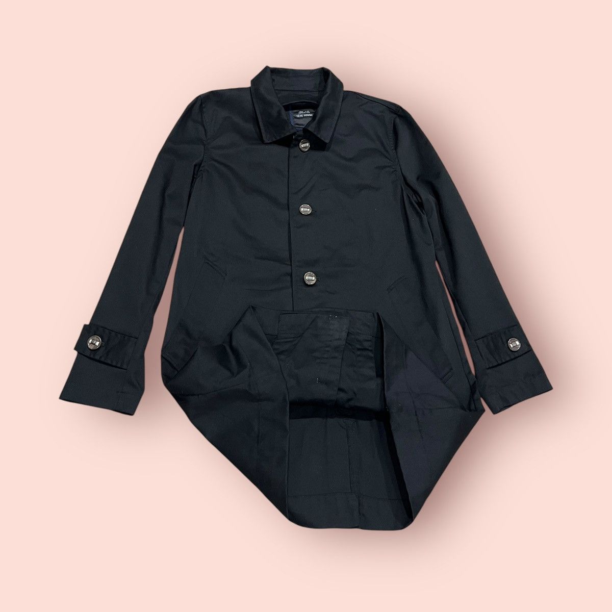 Issey Miyake × Japanese Brand × Tete Homme VINTAGE TETE HOMME SINGLE LAYER COTTON TRENCH COAT Size US S / EU 44-46 / 1 - 2 Thumbnail