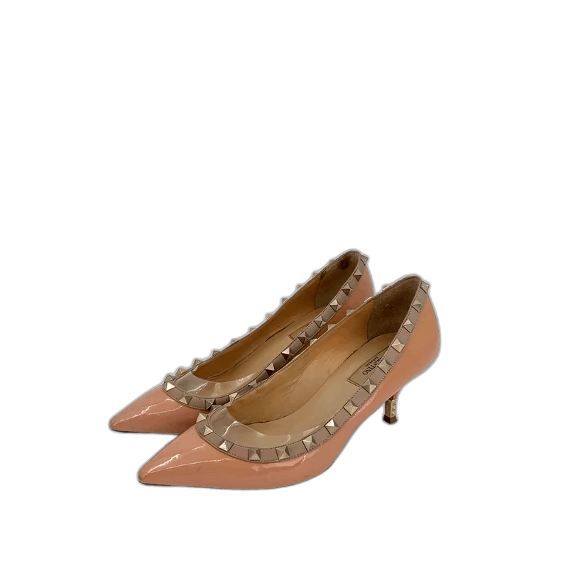 Valentino Valentino Orange Studded Pointed High Heel Shoes Size US 7 / IT 37 - 1 Thumbnail