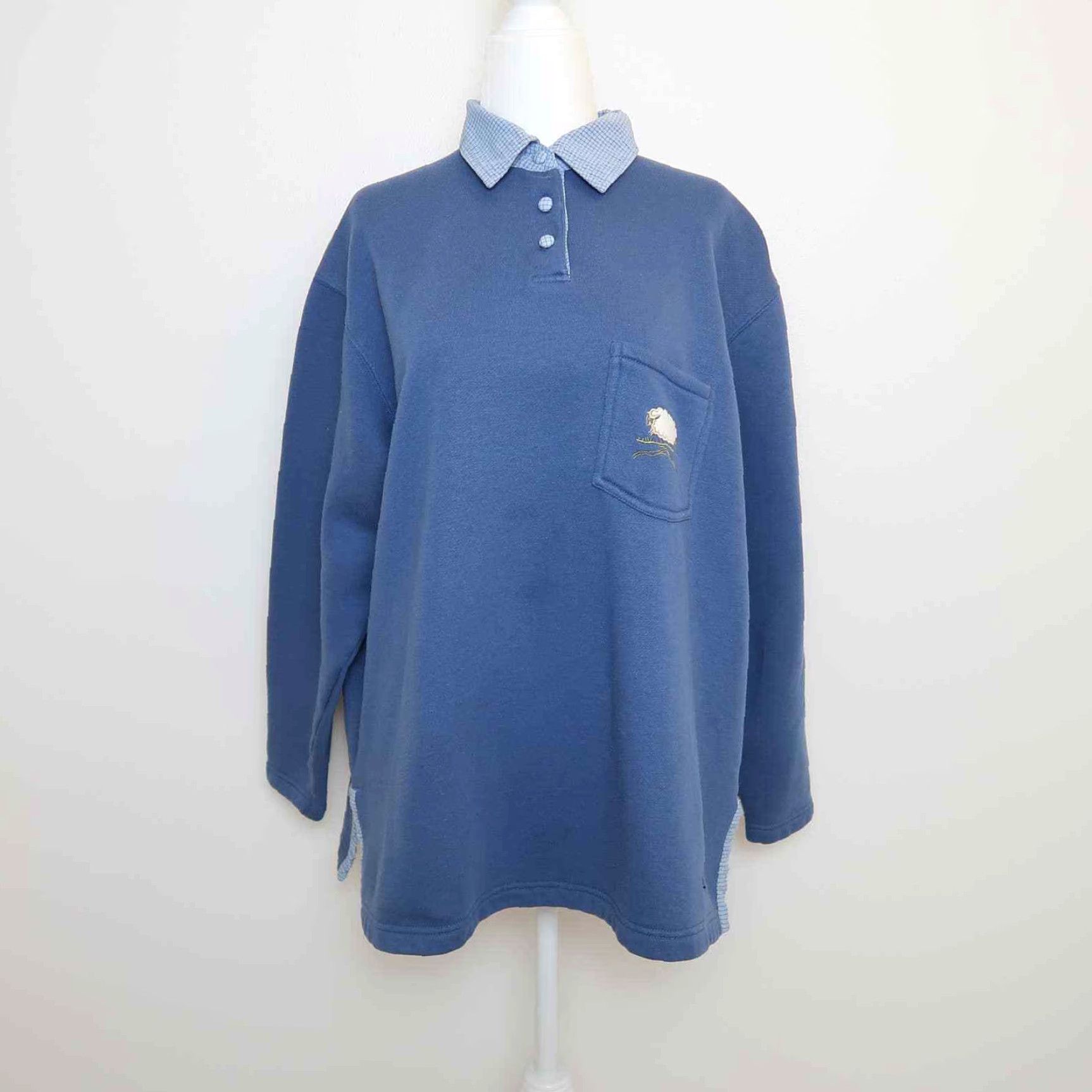 Vintage VINTAGE 90s Clever Shepherd blue collared sheep graphic sweatshirt M Size M / US 6-8 / IT 42-44 - 2 Thumbnail