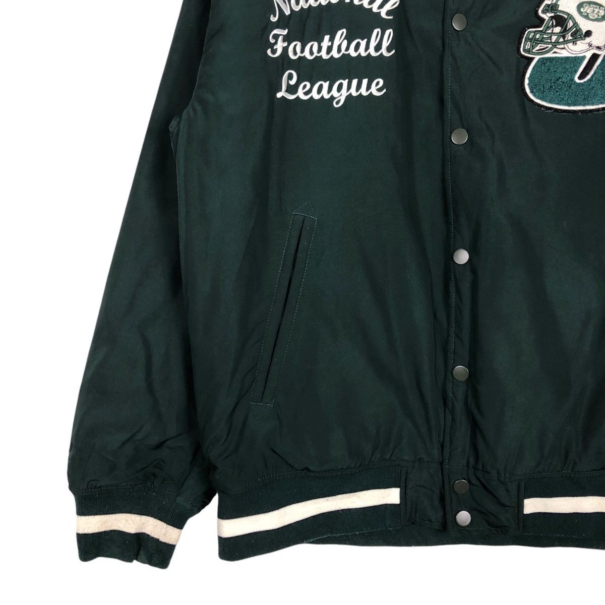 Japanese Brand 📌Vintage Bomber Jacket NFL New York Jets Big Logo Size US L / EU 52-54 / 3 - 5 Thumbnail