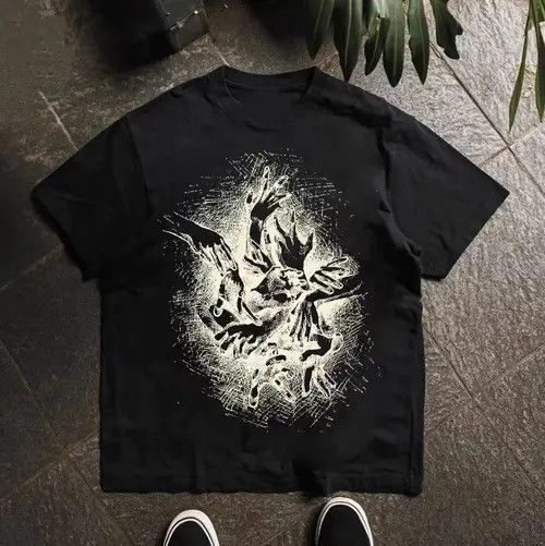 Vintage Kanako x Mirei Black washed retro palm print t-shirt Size US M / EU 48-50 / 2 - 1 Thumbnail