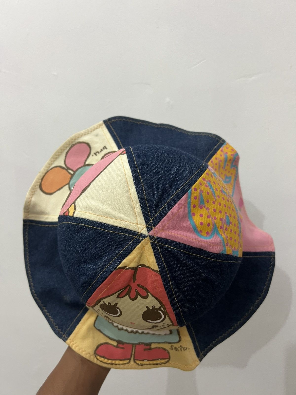 Japanese Brand Bruyant Archive Denime Patchwork Hat Size ONE SIZE - 7 Thumbnail