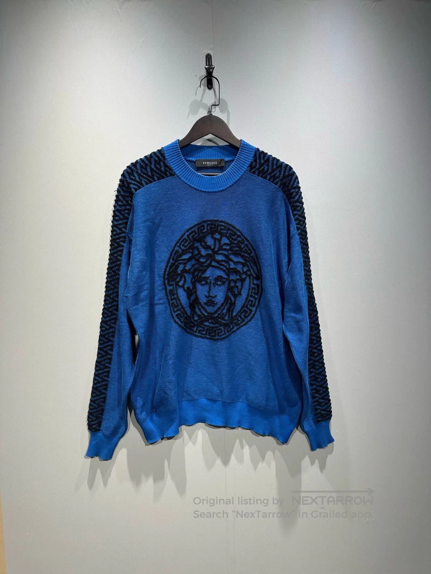 versace medusa logo knit sweater for men.