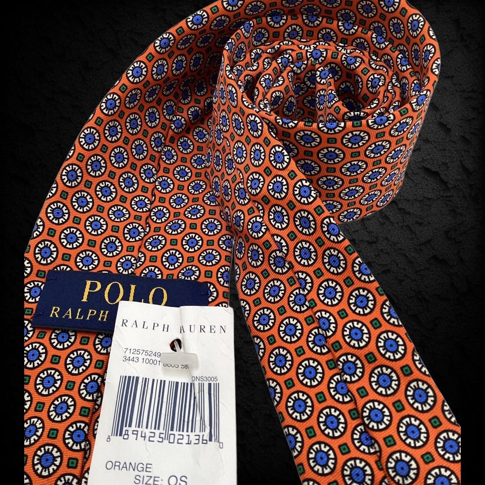 Polo Ralph Lauren POLO RALPH LAUREN Orange Medallion Silk Tie H.Made In Italy Size ONE SIZE - 4 Thumbnail