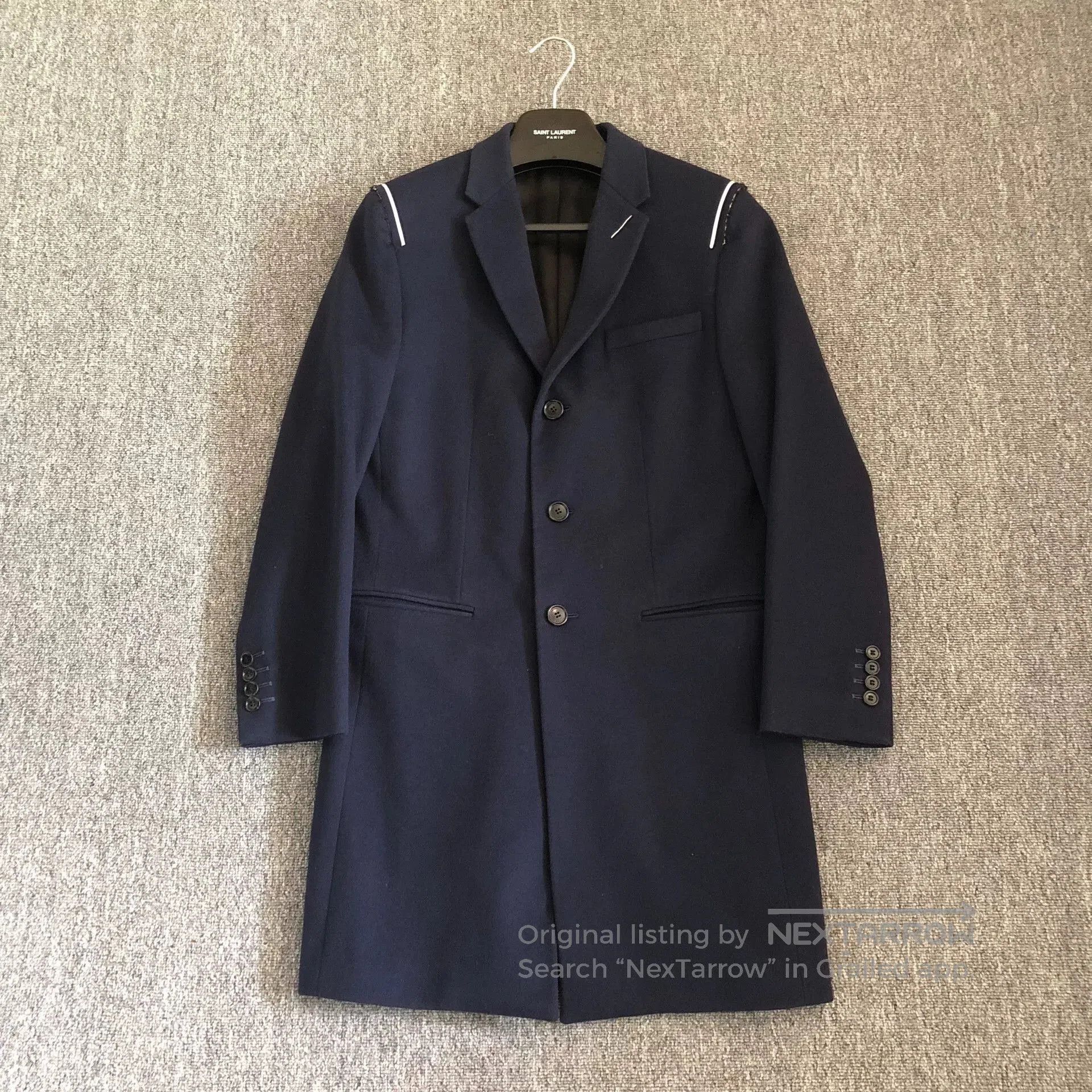Dior Dior Homme 18FW Royal Blue Wool Coat. Size US S / EU 44-46 / 1 - 1 Thumbnail