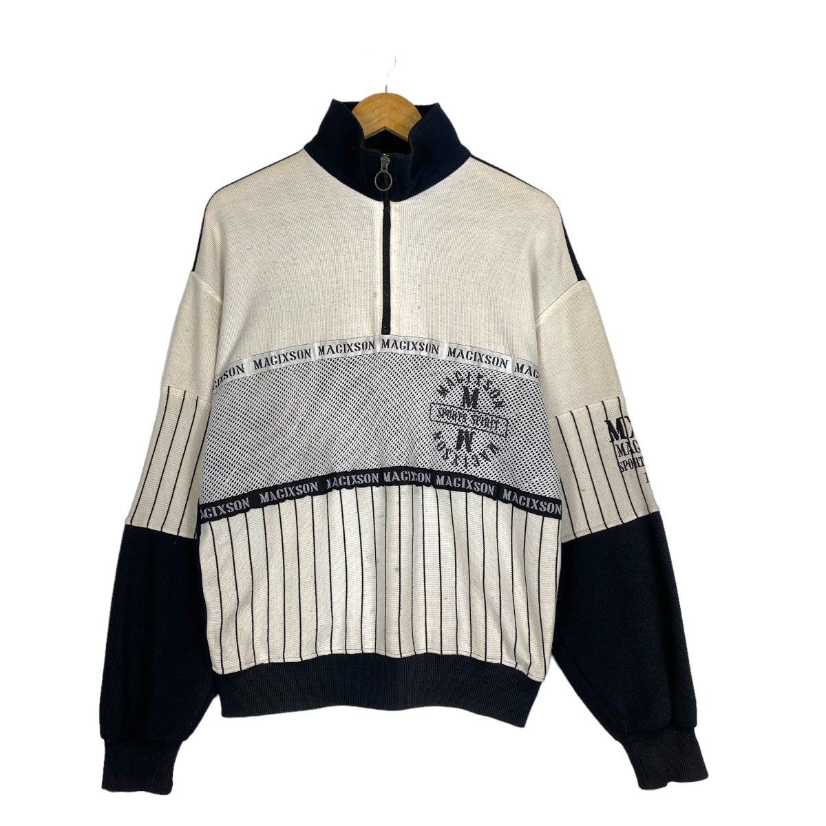 Japanese Brand Magixson Hockey Team Big Logo Halfzip Sweatshirt Size US M / EU 48-50 / 2 - 1 Thumbnail