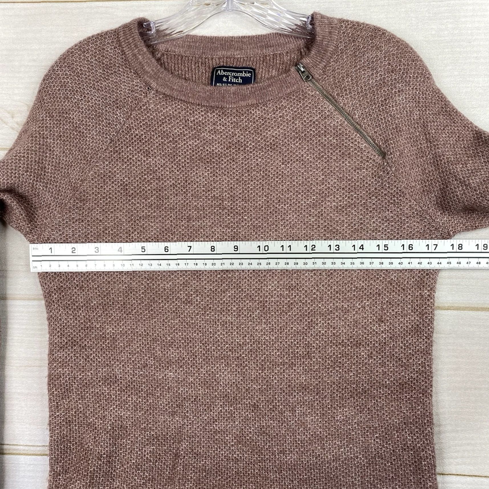 Abercrombie & Fitch Abercrombie & Fitch Sweater Womens XS Pink Shoulder Zip Waffle Knit Stretch Size XS / US 0-2 / IT 36-38 - 5 Thumbnail