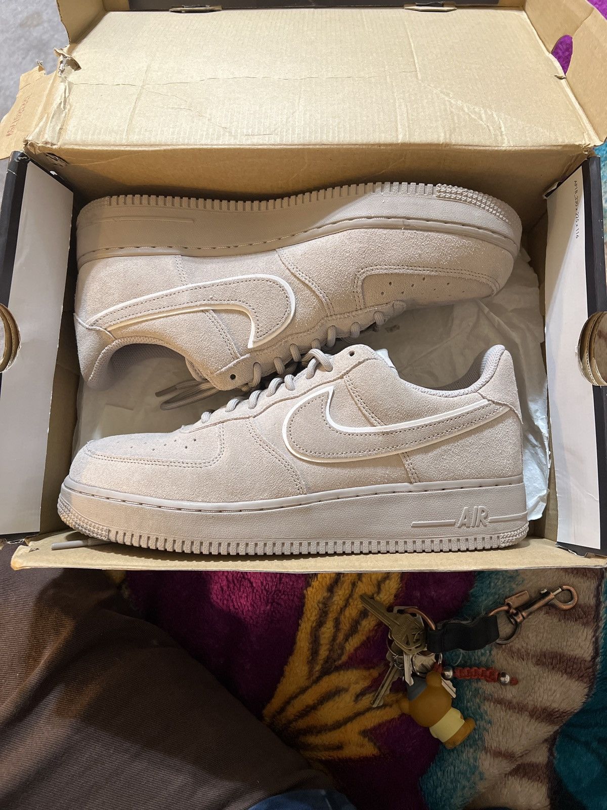 image of Nike Air Force 1 07 Shoes in Khaki, Men's (Size 9)