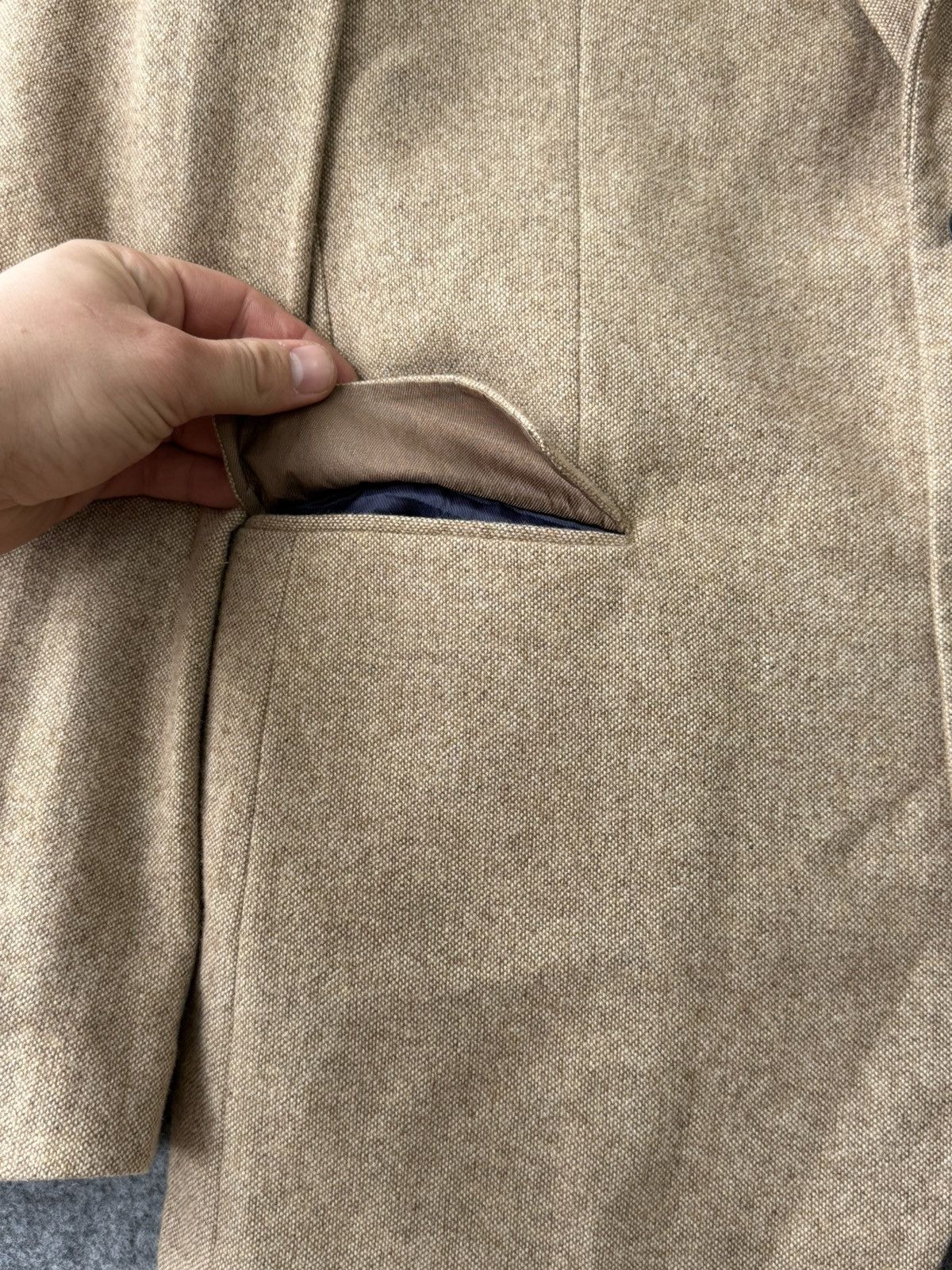 Other Hockerty handmade beige wool blazer quilted lining size L Size 52R - 5 Thumbnail