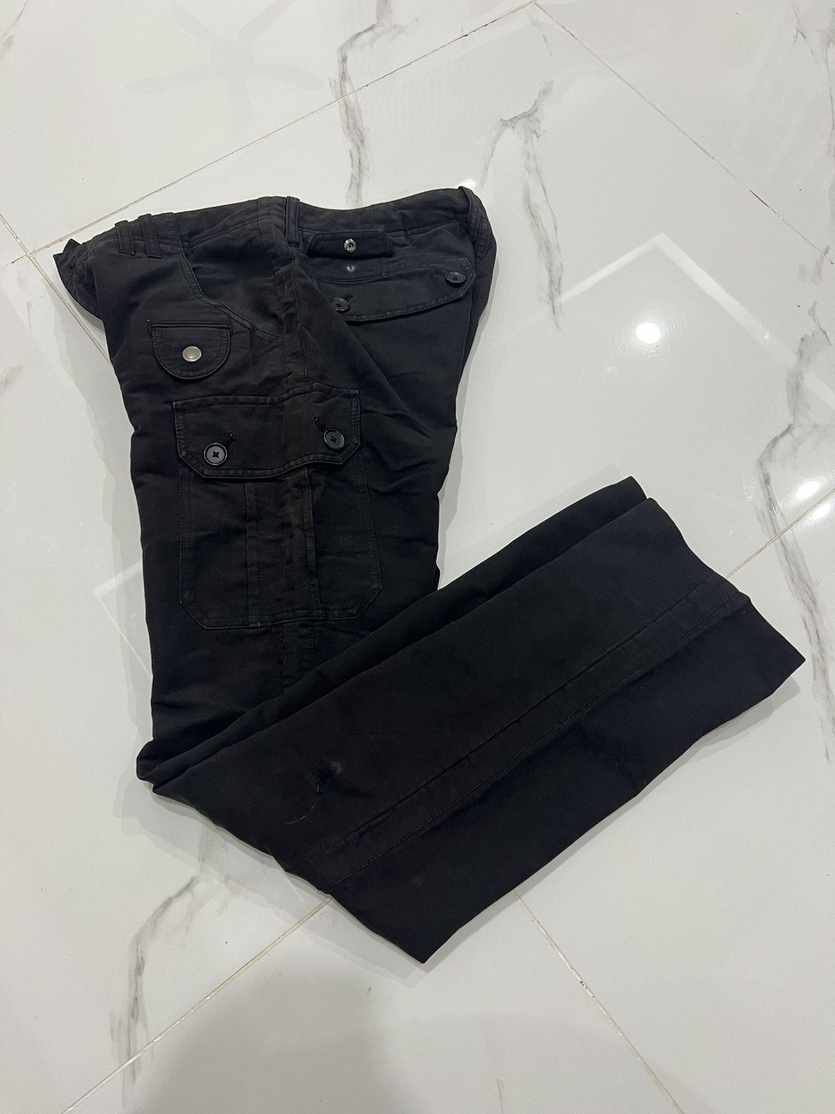 Japanese Brand Black Straight Pants 8 Multipocket Cargo Denim Pants Size US 30 / EU 46 - 4 Thumbnail
