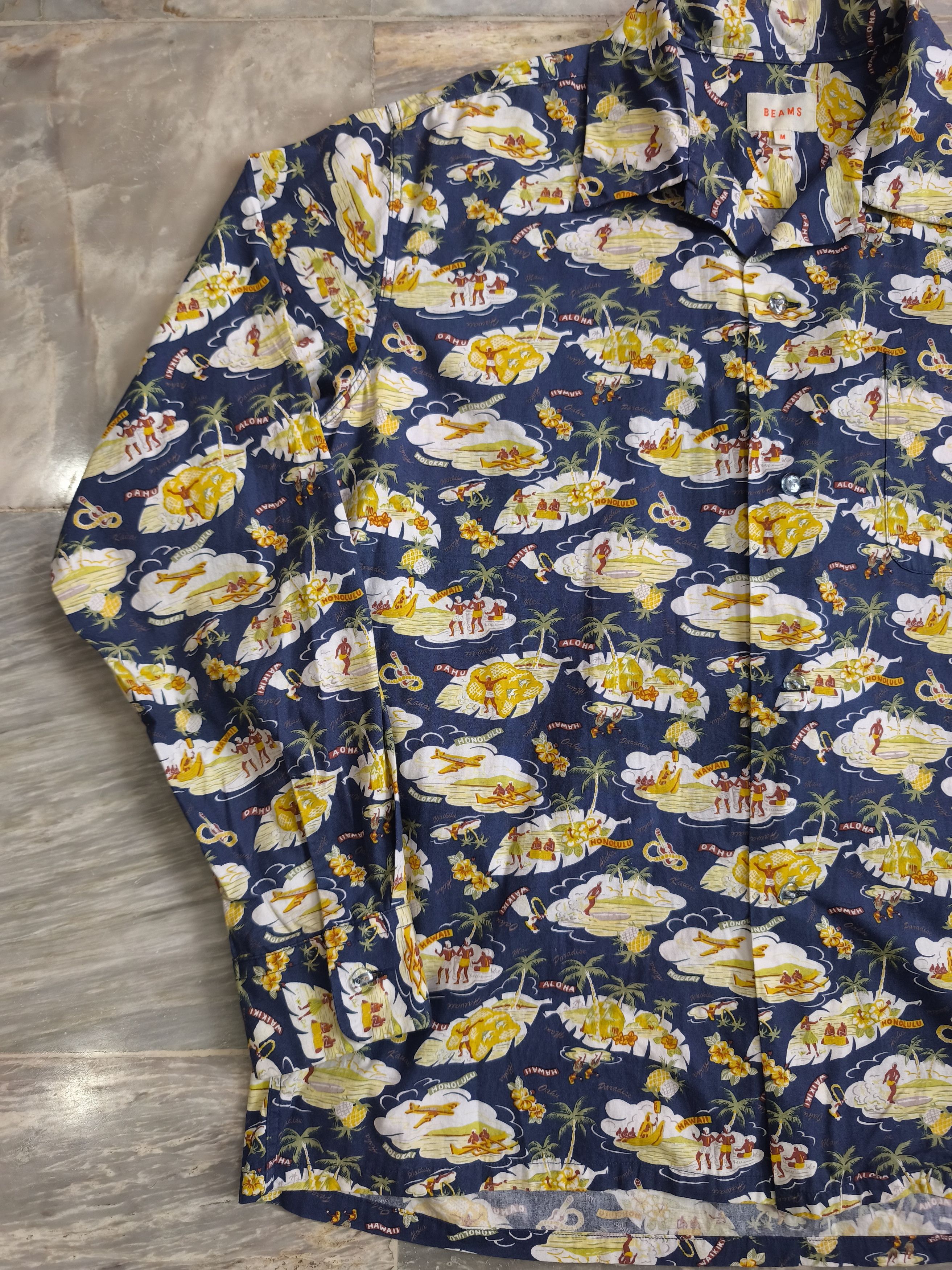 Beams Japan BEAMS Long Sleeve Aloha Shirt Size US M / EU 48-50 / 2 - 2 Thumbnail