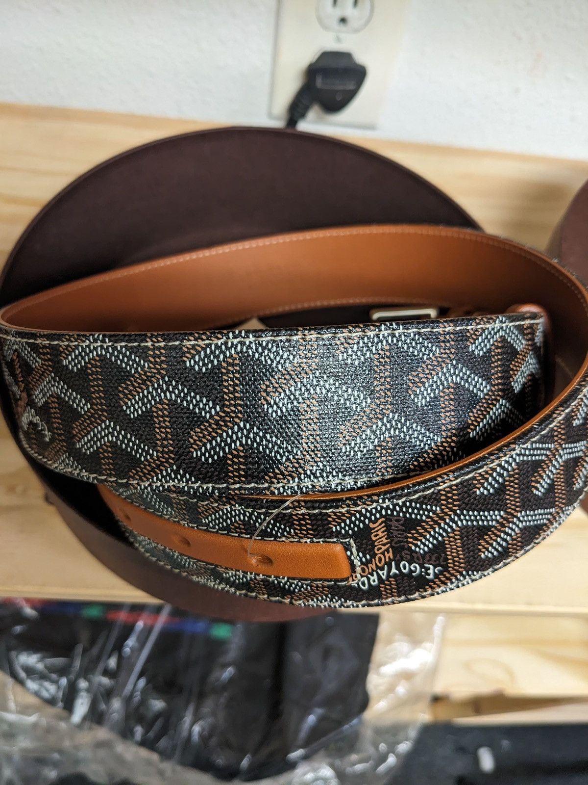 Goyard MAISON GOYARD FLORIDA BELT BLACK TAN Size 90/36 Size ONE SIZE - 4 Thumbnail