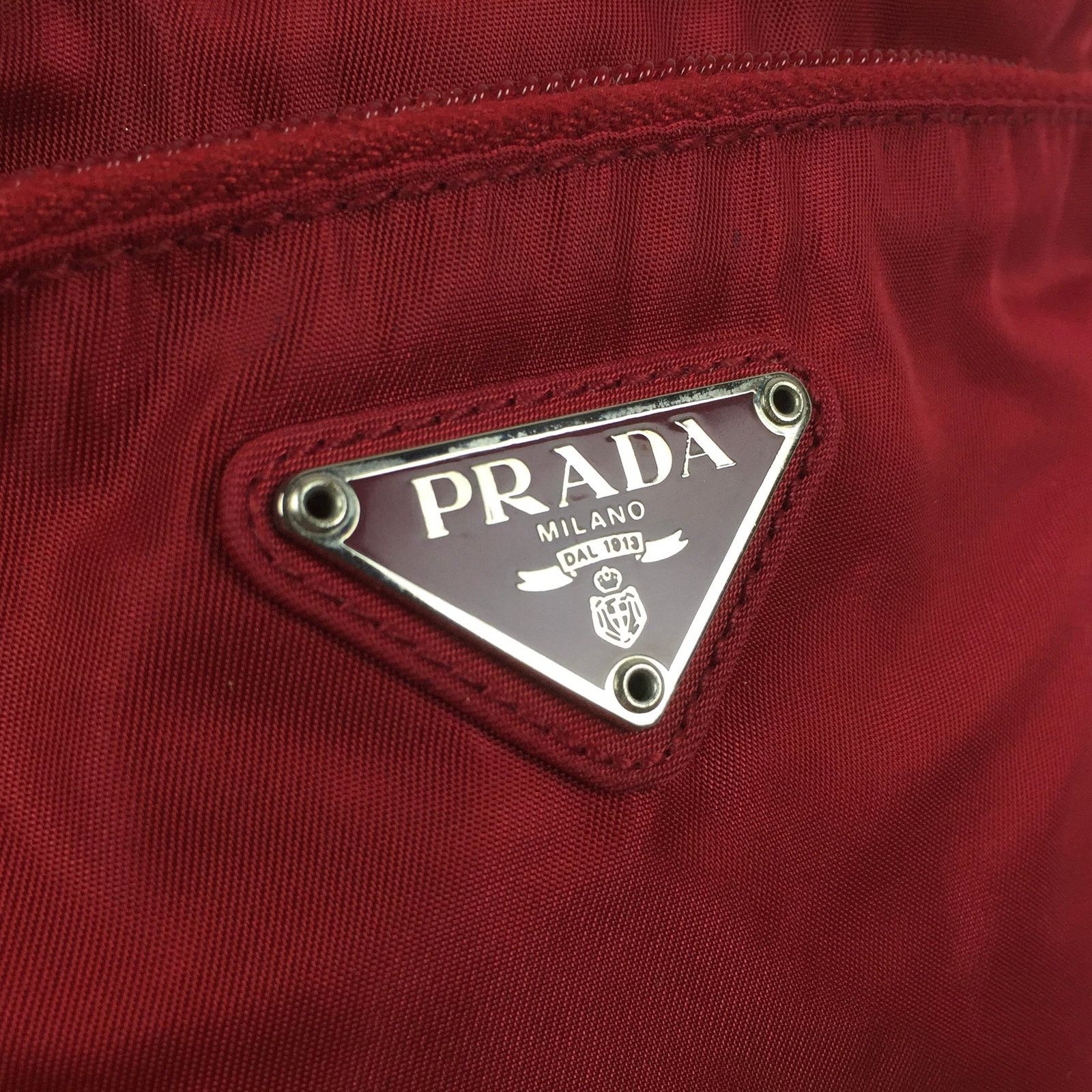 Prada Prada Red Nylon Shoulder Bag Size ONE SIZE - 3 Thumbnail