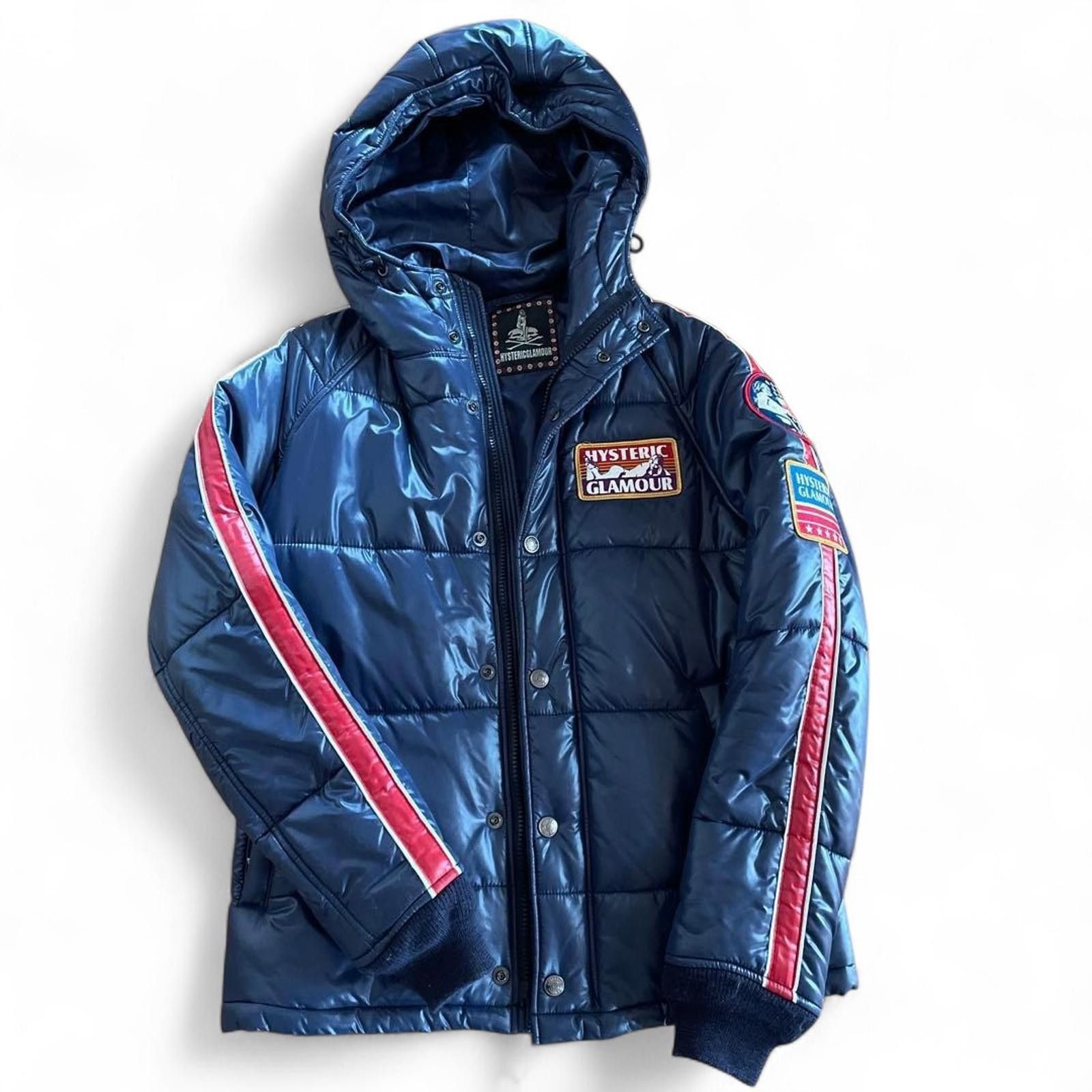 Hysteric Glamour Hysteric Glamour - Navy Blue Puffer Jacket Hood Red Stripe Size US S / EU 44-46 / 1 - 2 Thumbnail