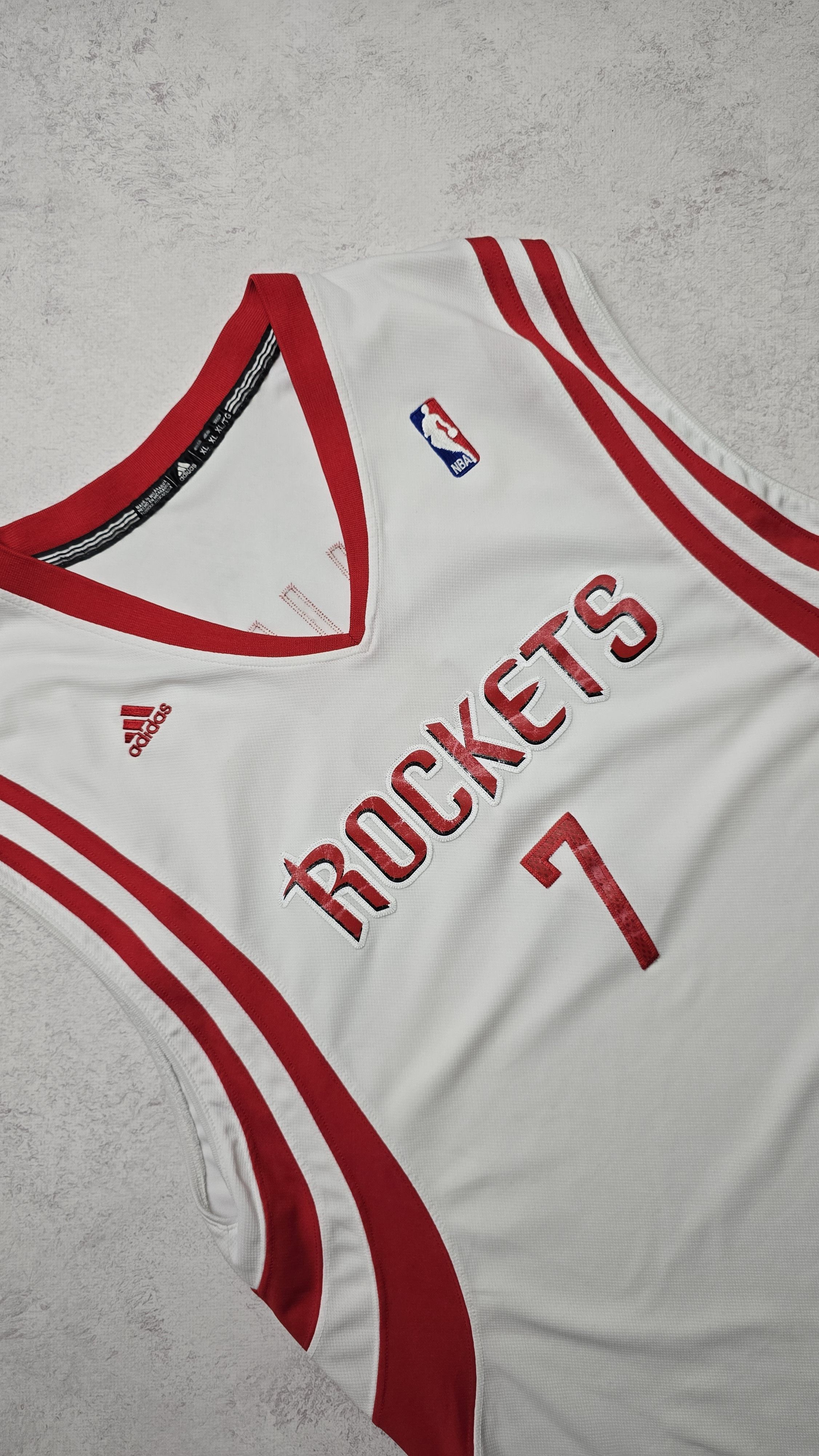 Adidas Jeremy Lin Houston Rockets #7 Jersey XL +2 Length Stitched Size US XL / EU 56 / 4 - 7 Thumbnail