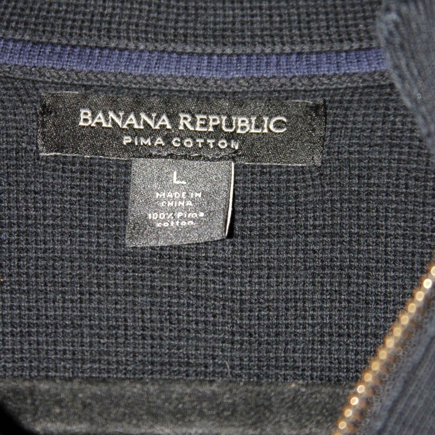 Banana Republic Banana Republic Full Zip Sweater Mens L Black Pima Cotton Utility Jacket Size US L / EU 52-54 / 3 - 4 Thumbnail