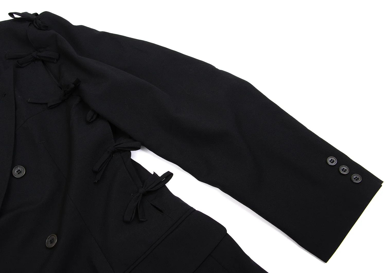 Jean Paul Gaultier Ribbon-Detach Design Wool Jacket in Black Size 50 Size US M / EU 48-50 / 2 - 6 Thumbnail