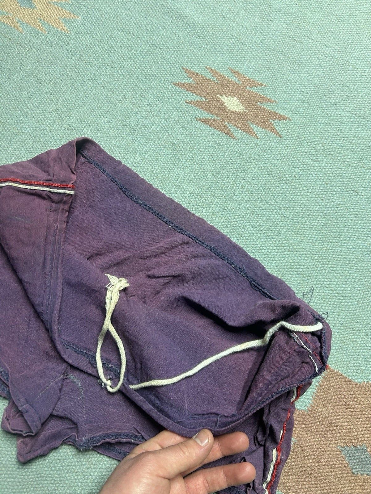 Vintage Vtg 40s 50s swim shorts trunks rayon beach faded purple 35 Size US 34 / EU 50 - 6 Thumbnail