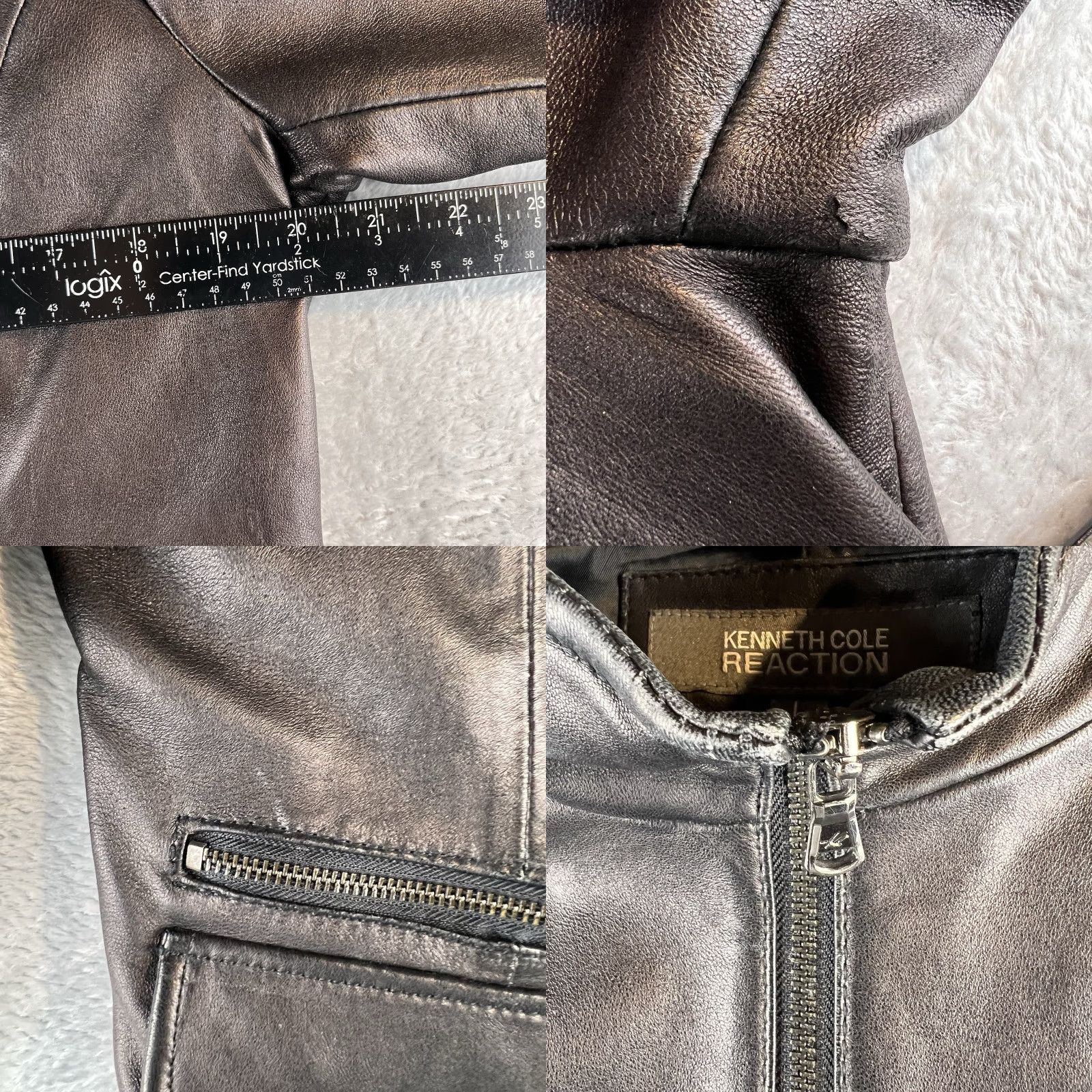 Kenneth Cole Kenneth Cole New York Leather Jacket Women L Black Biker 170R2141 Size L / US 10 / IT 46 - 8 Thumbnail