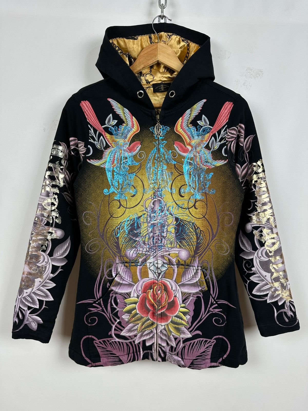 Christian Audigier Vintage Christian Audigier Y2K Full Zip Hoodie Size M / US 6-8 / IT 42-44 - 1 Thumbnail