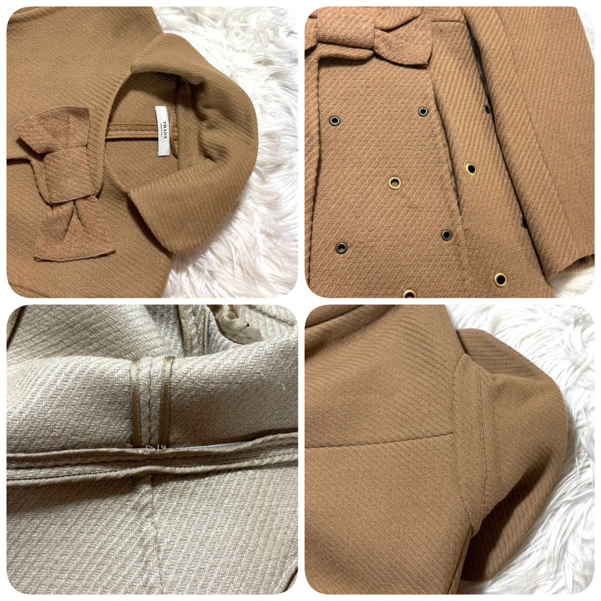 Prada e Prada Runway Coat with Eyelet Studs and Ribbon, Size 38 Size XS / US 0-2 / IT 36-38 - 4 Thumbnail