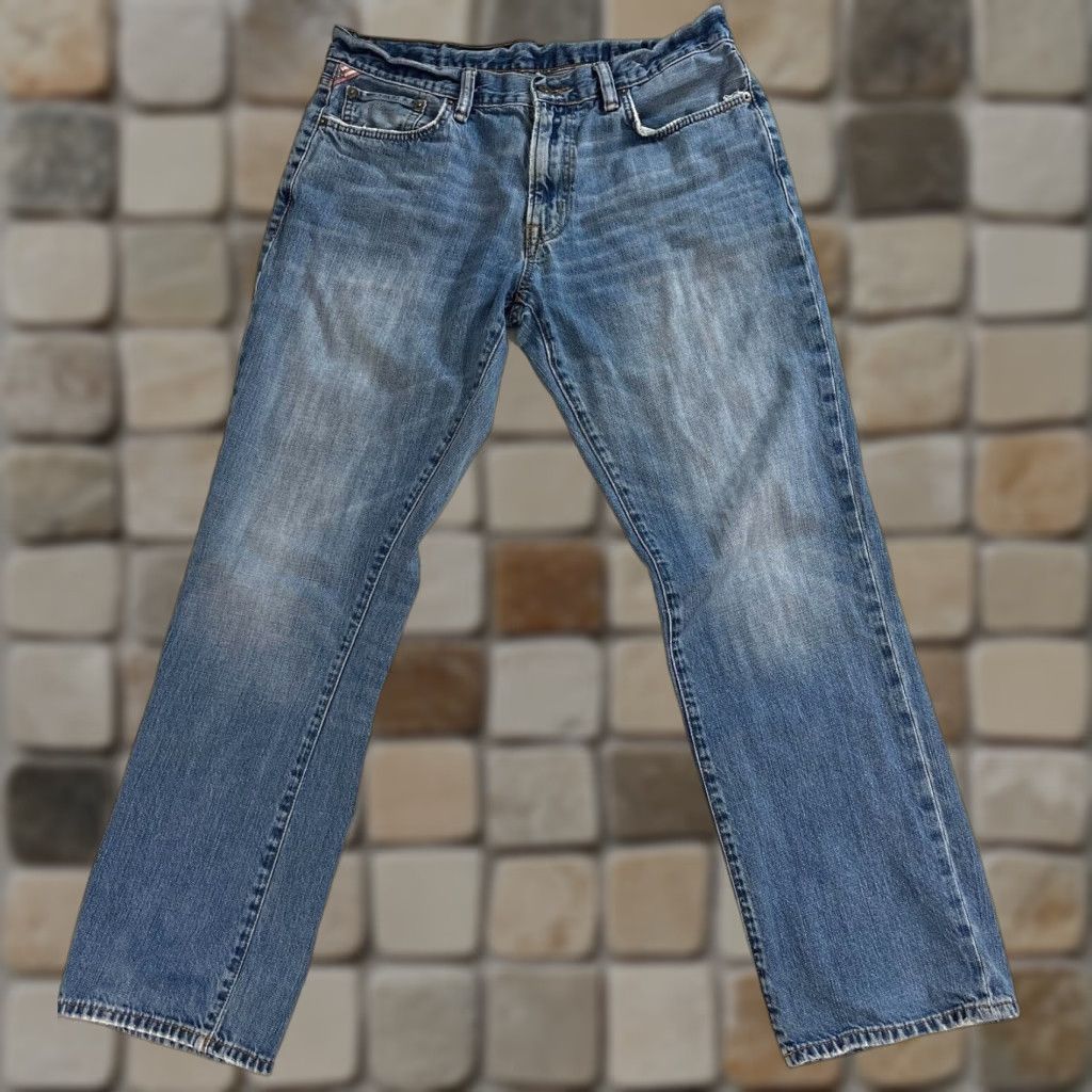 Vintage Denim & Supply Ralph Lauren Jeans Shirt Mens Vintage Slouch Regular 33x30 Blue Distressed Pockets 90s USA Size US 33 - 1 Thumbnail