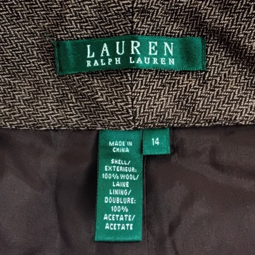 Lauren Ralph Lauren Lauren Ralph Lauren Pants Women's 14 Brown Herringbone NWT Size 36" / US 14 / IT 50 - 4 Thumbnail