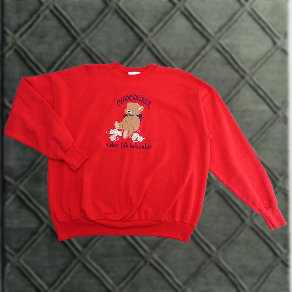 CHOCOOLATE VINTAGE M&C ENERGY SPORTSWEAR Sweater Adult XL Red Bear Christmas Chocolate Theme Mens Size US XL / EU 56 / 4 - 1 Thumbnail