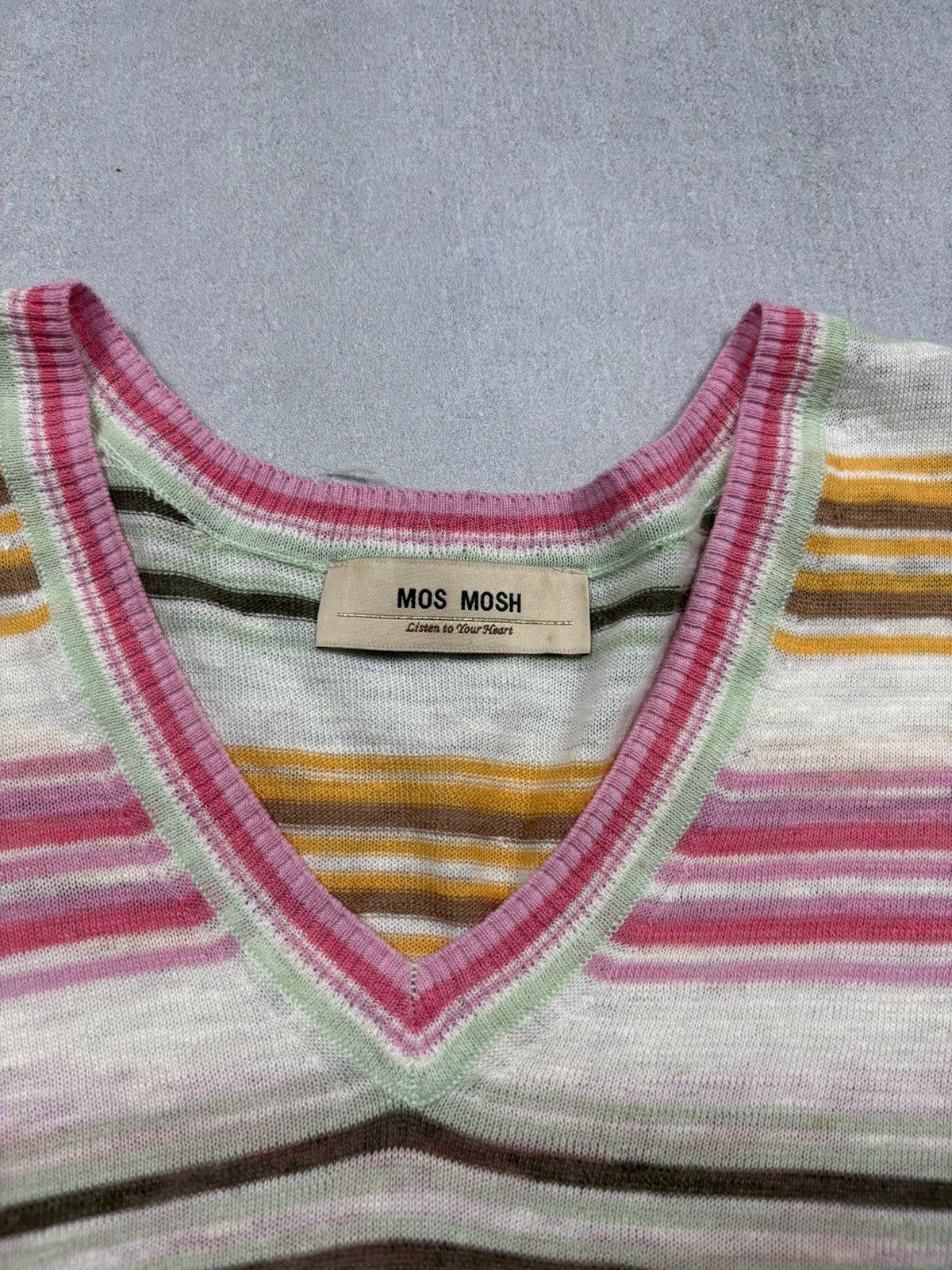 Other MOS MOSH Striped V-Neck Lightweight Knit Top Women’s S Size S / US 4 / IT 40 - 7 Thumbnail