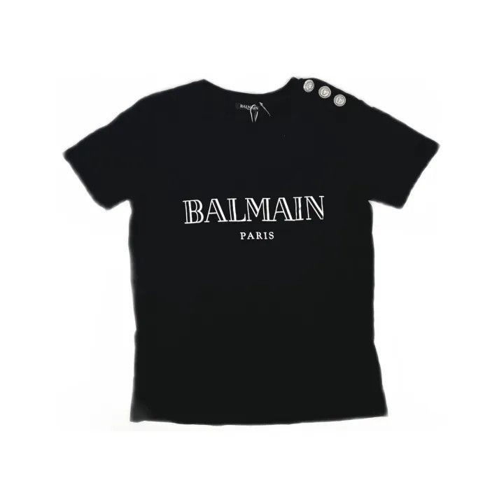Balmain Balmain Black Short Sleeve Logo T-Shirt -2507 Size US S / EU 44-46 / 1 - 1 Thumbnail