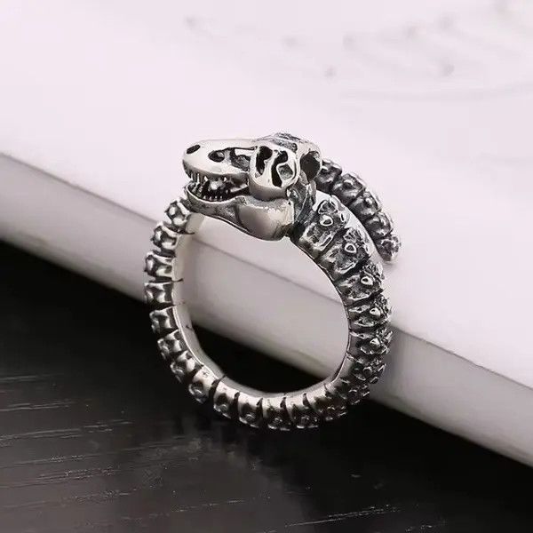 Jewelry Dinosaur Bone Resizeable Ring Size ONE SIZE - 4 Thumbnail