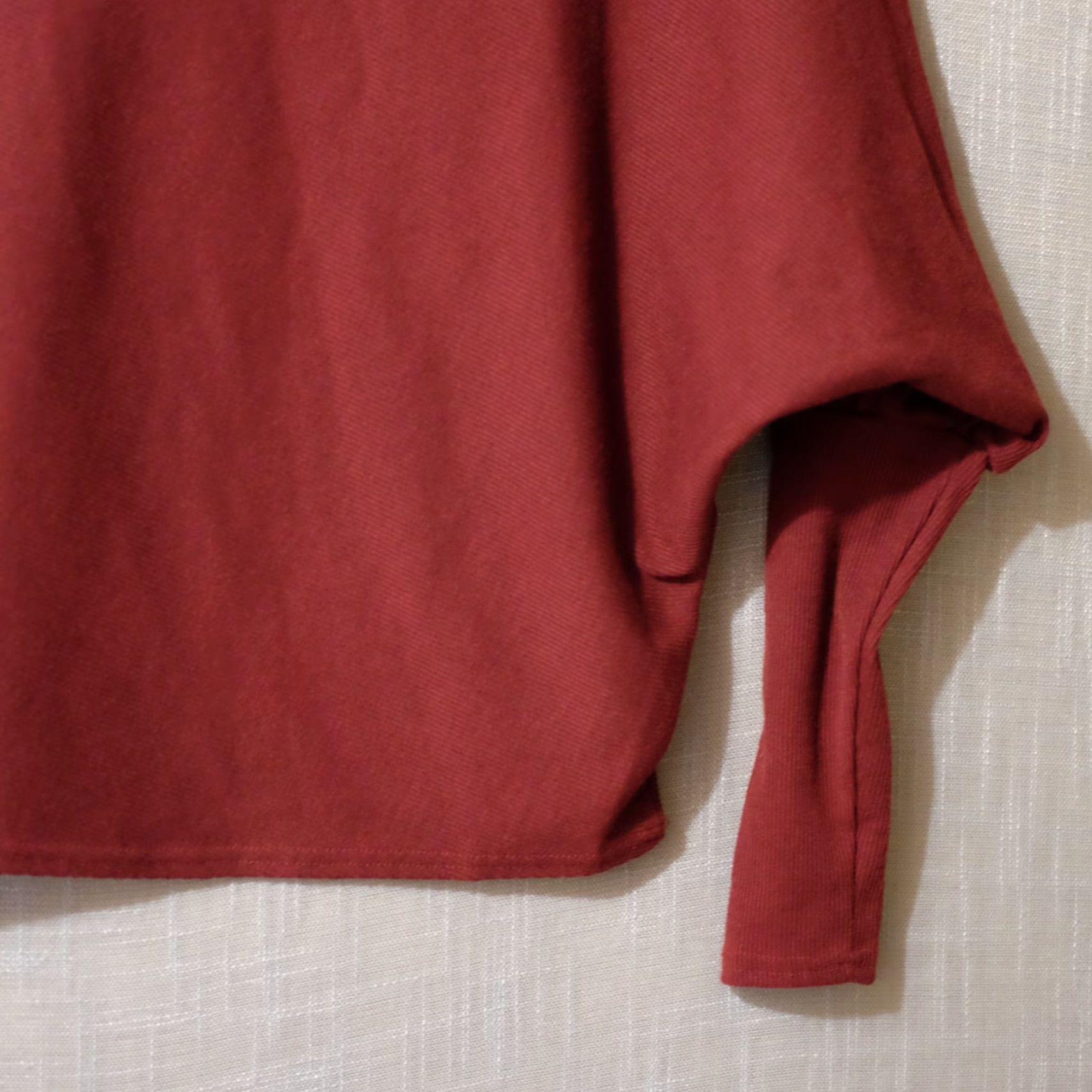 Vintage C+D+M Pullover Sweater Dark Red Womens M Dolman Sleeve Relaxed Fit Knitted Knit Boat Neck Long Sleeve Lightweight Pullover Shirt Women (M) Size M / US 6-8 / IT 42-44 - 4 Thumbnail