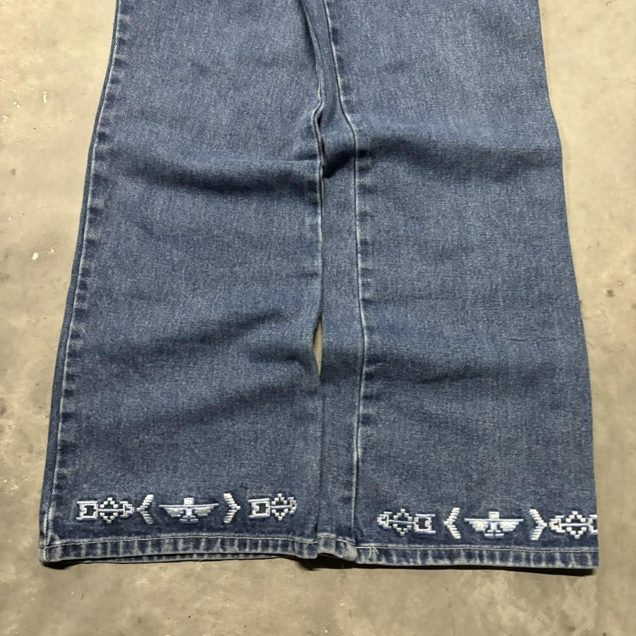 Japanese Brand × Vintage Crazy Vintage Y2K/2000s Grunge Medium Wash Bootcut Denim Jeans! Size US 32 / EU 48 - 6 Thumbnail