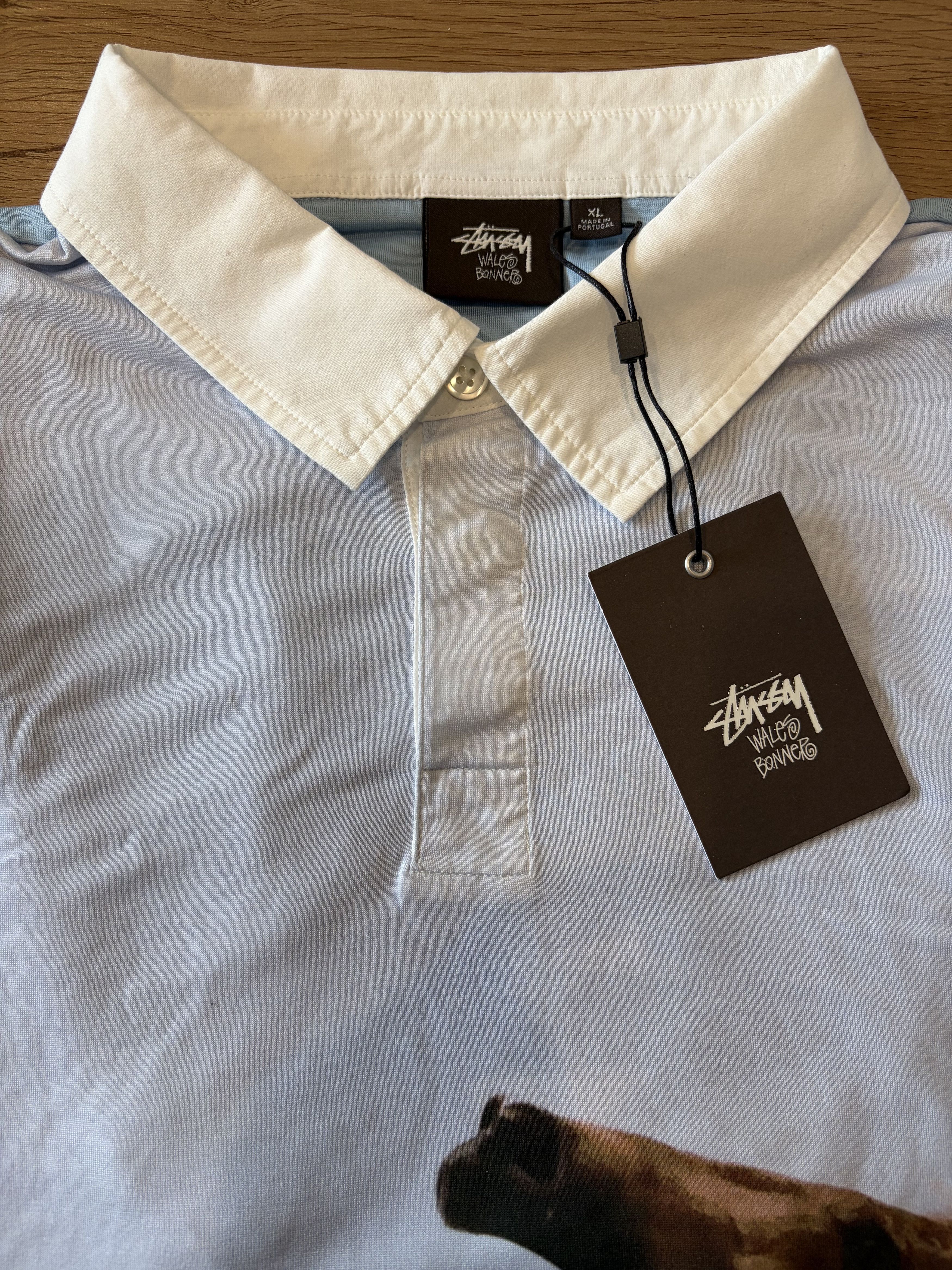 Stussy × Wales Bonner Stussy x Wales Bonner Blue Silk Polo Size US XL / EU 56 / 4 - 2 Thumbnail