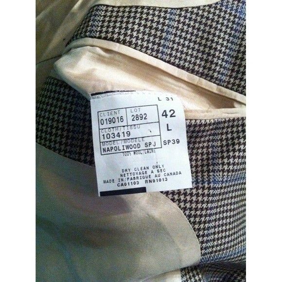 Saks Fifth Avenue SAKS FIFTH AVENUE MEN'S 100%WOOL SPORT COAT BLAZER SIZE:42L Size 42L - 10 Thumbnail