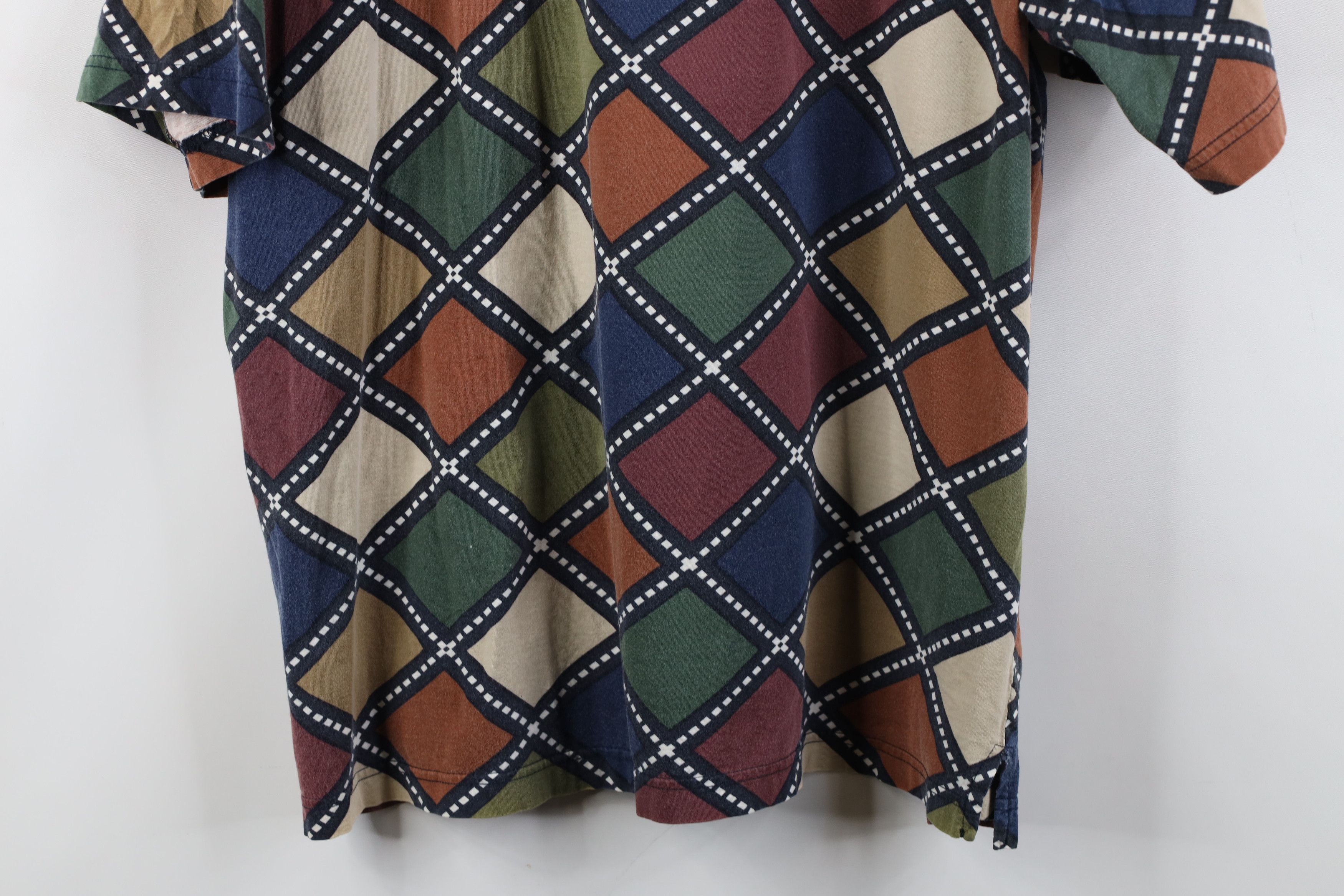 Vintage Vintage 90s Streetwear Rainbow Argyle Diamond Polo Shirt Size US L / EU 52-54 / 3 - 14 Thumbnail