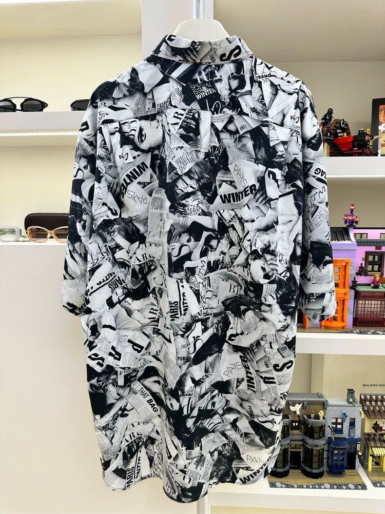 Balenciaga Balenciaga size 39 Character Letter Print Lapel Short Sleev Size US M / EU 48-50 / 2 - 2 Thumbnail