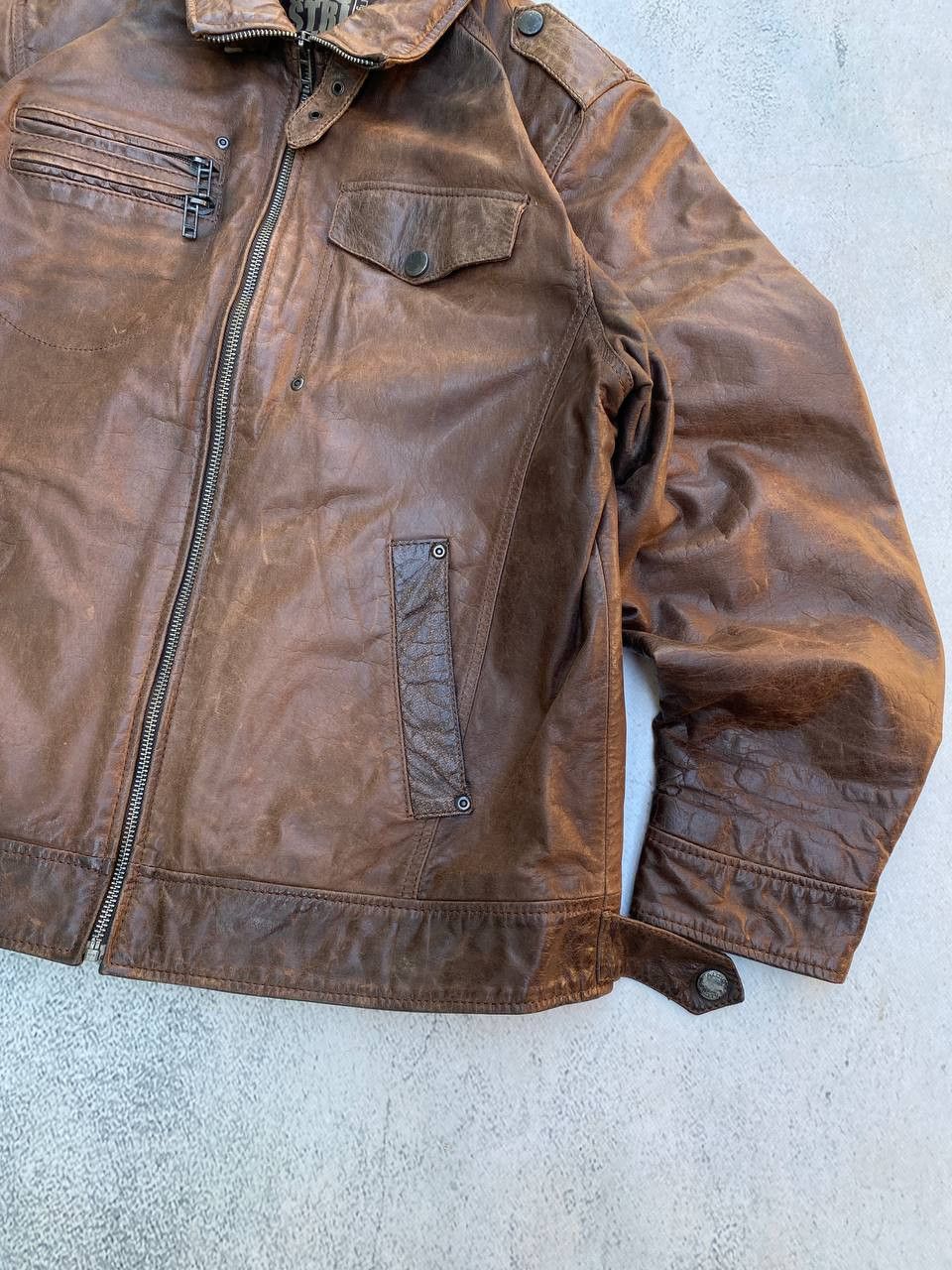 Other Leather Faded Avant Garde brown Rick Owens style Jacket Size US XL / EU 56 / 4 - 9 Thumbnail