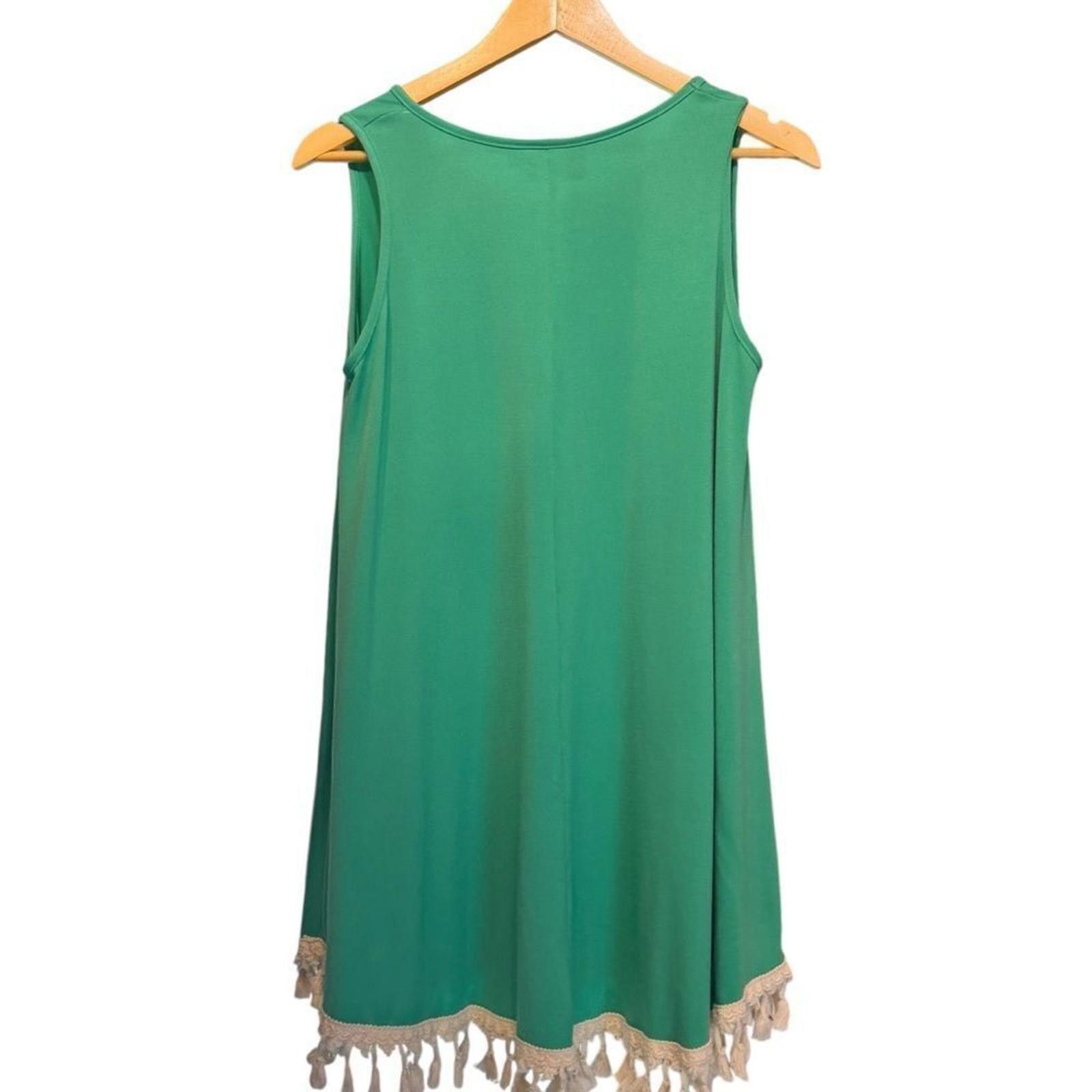 Designer Judith March. Sea Green Tassel Hem Dress. Size Small. Size S / US 4 / IT 40 - 1 Thumbnail