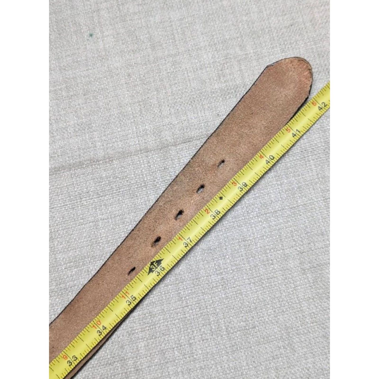 Vintage VINTAGE WESTERN Belt USA Made 36 Brown Cowhide Leather Buckle Rodeo Cowboy Men Belt Size 36 - 8 Thumbnail