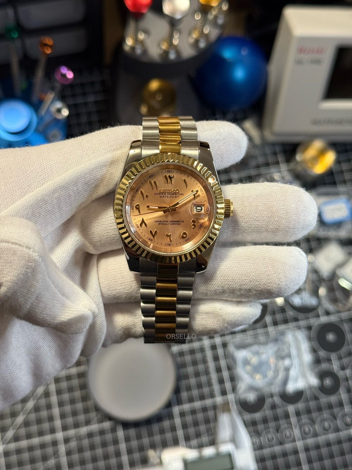 Seiko Seiko watch mod datejust arabic gold Size ONE SIZE - 2 Thumbnail