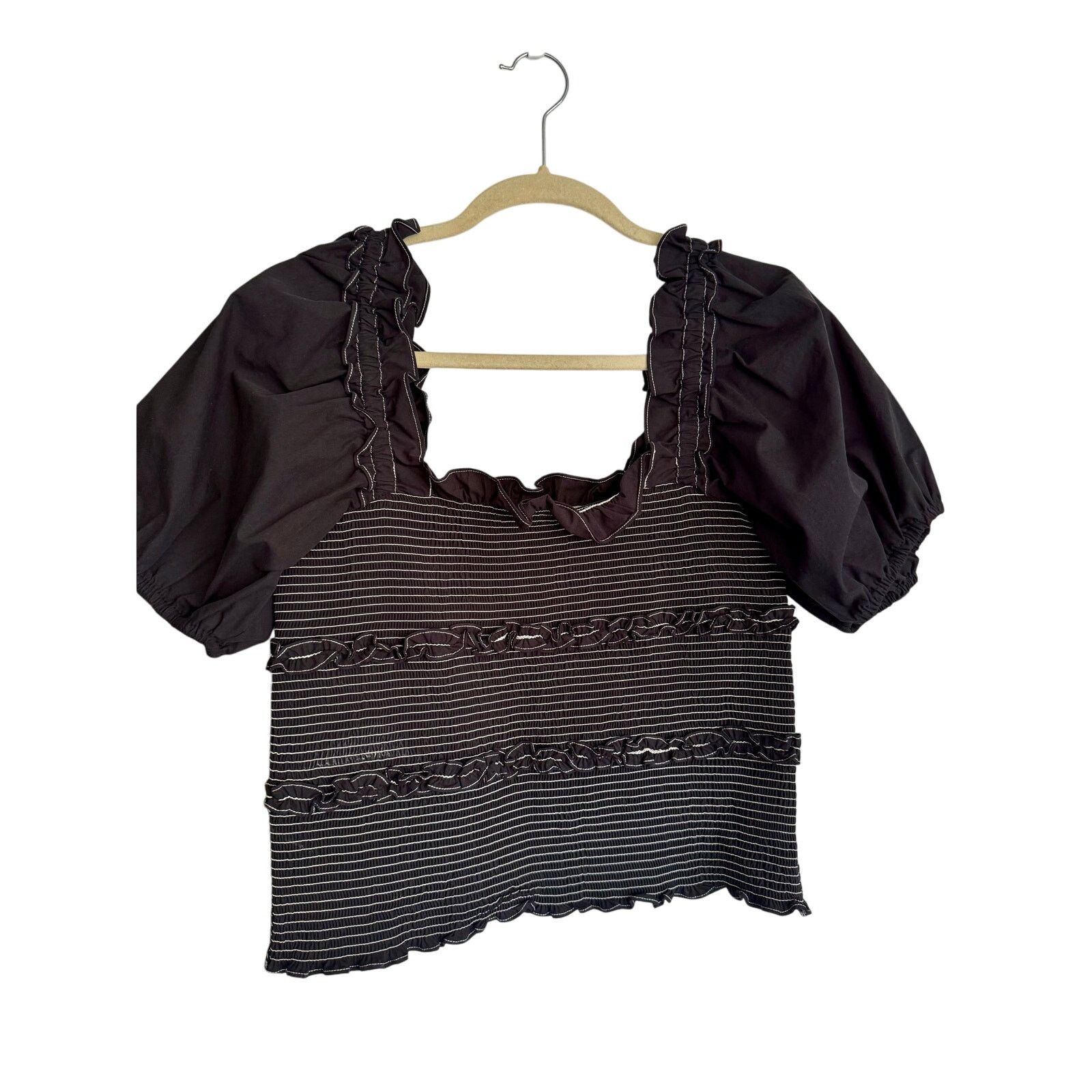 Other Hofmann Copenhagen Fraya Off Shoulder shirred top sz 42 NWT Size L / US 10 / IT 46 - 4 Thumbnail
