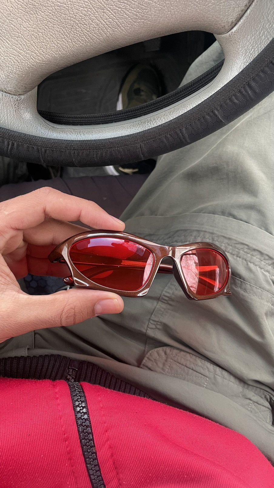 Japanese Brand × Vintage Y2K sunglasses red and brown Size ONE SIZE - 2 Thumbnail