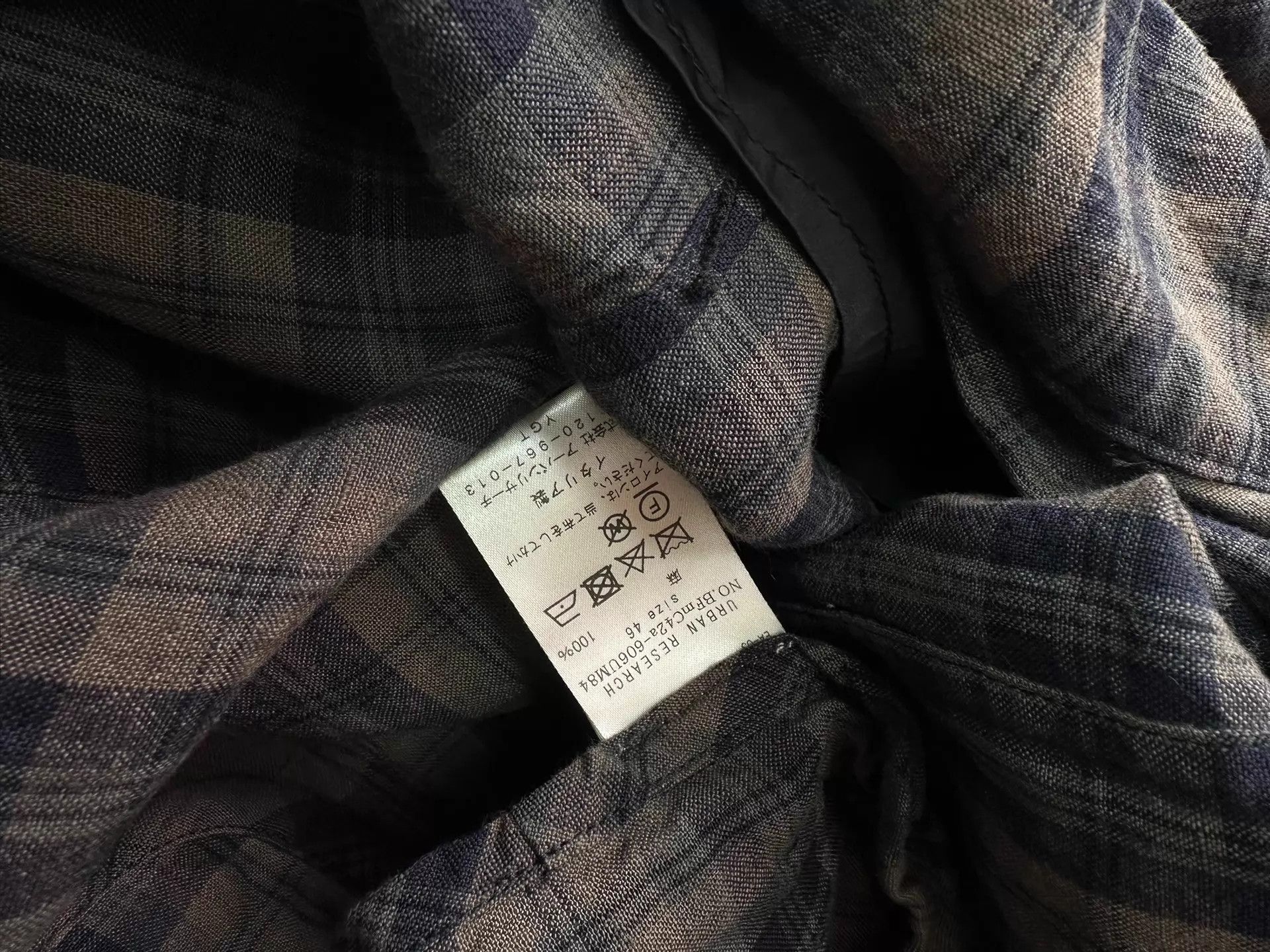 Bergfabel Bergfabel 18SS Oversize Linen Blue Grey Check Coat Size US S / EU 44-46 / 1 - 9 Thumbnail