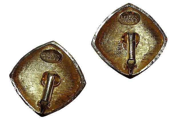 Lanvin Lanvin Floral Abstract Enamel Earrings Size ONE SIZE - 3 Thumbnail