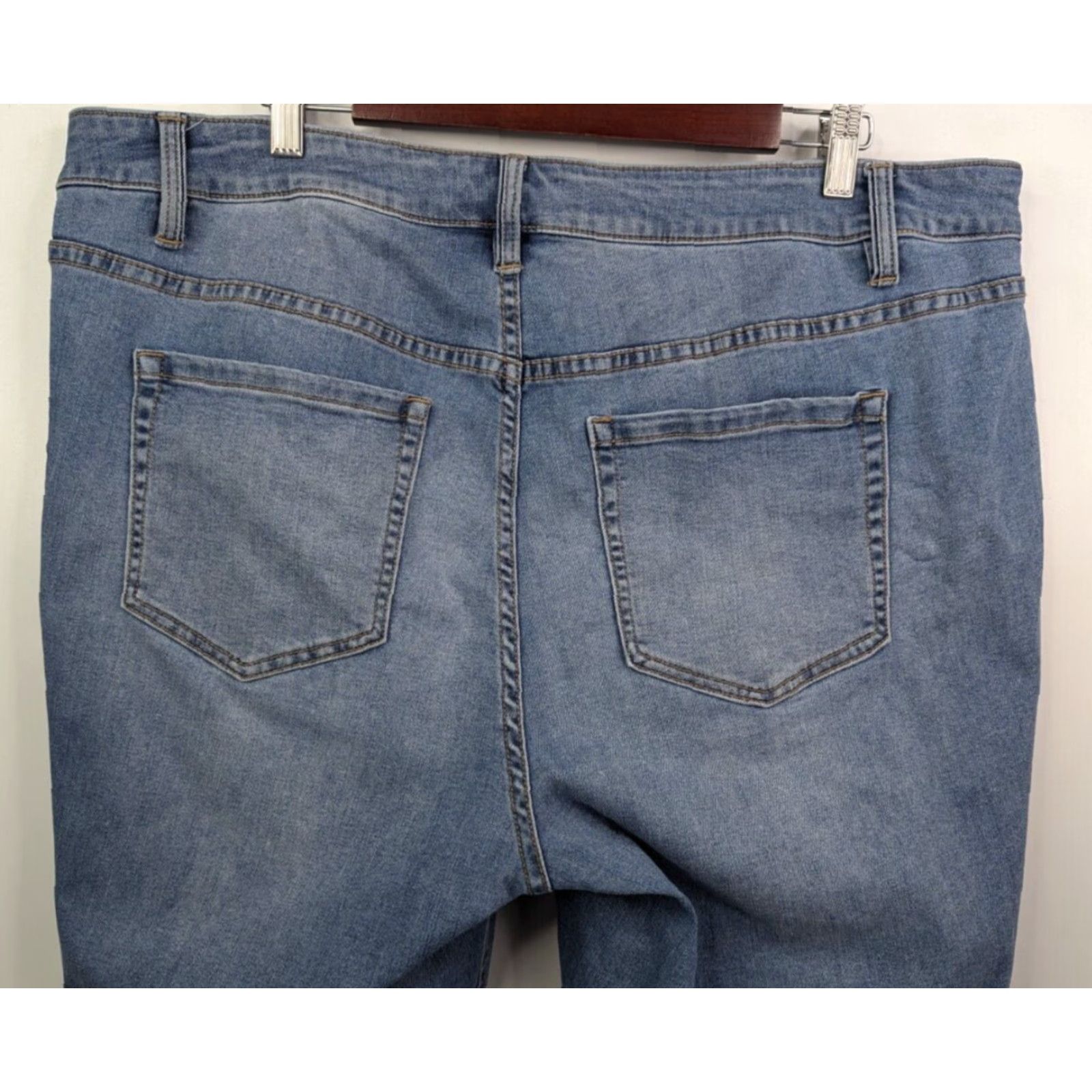Vintage Lane Bryant Jeans Womens 20 Detail Hem Straight Crop High Rise Essential Stretch Size 42" / US 20 - 5 Thumbnail