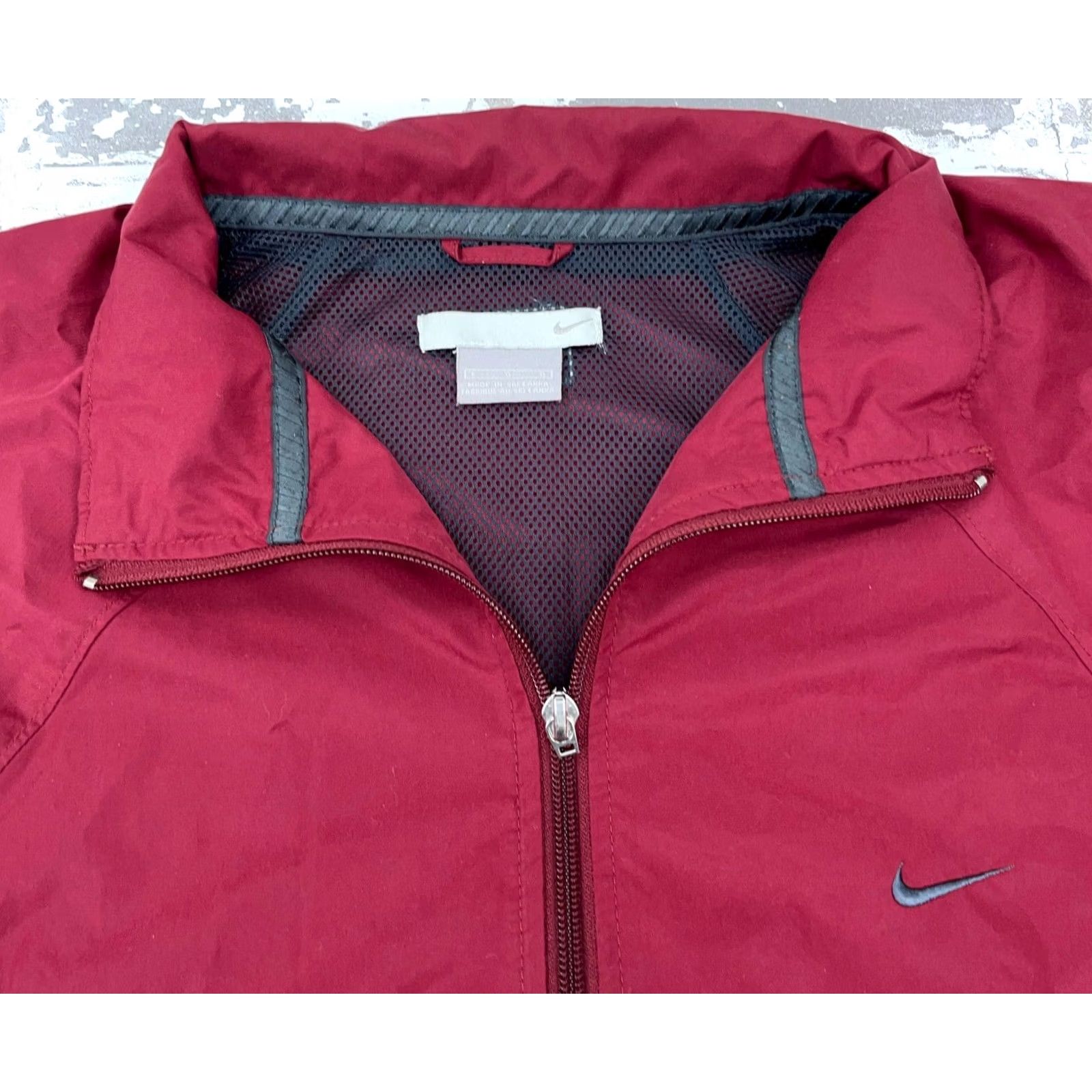 Nike VINTAGE Nike Jacket Men Large Maroon Y2K 2000s Track Suit Windbreaker Warm Up Size 42R - 3 Thumbnail