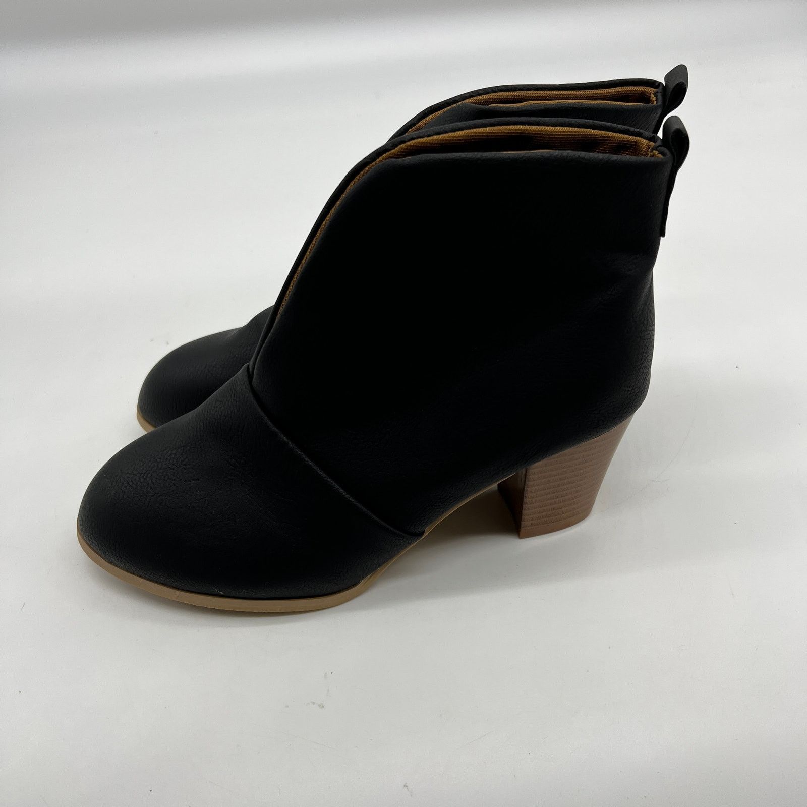 Other Women Heel Ankle BootsV Cut Fashion Slip on Bla Size US 6.5 / IT 36.5 - 5 Thumbnail